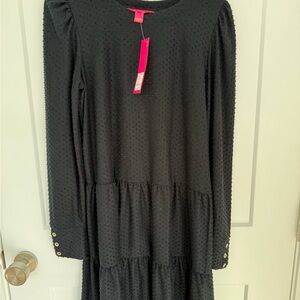Lilly Pulitzer Onyx Cozy Knit Swiss Dot Dress